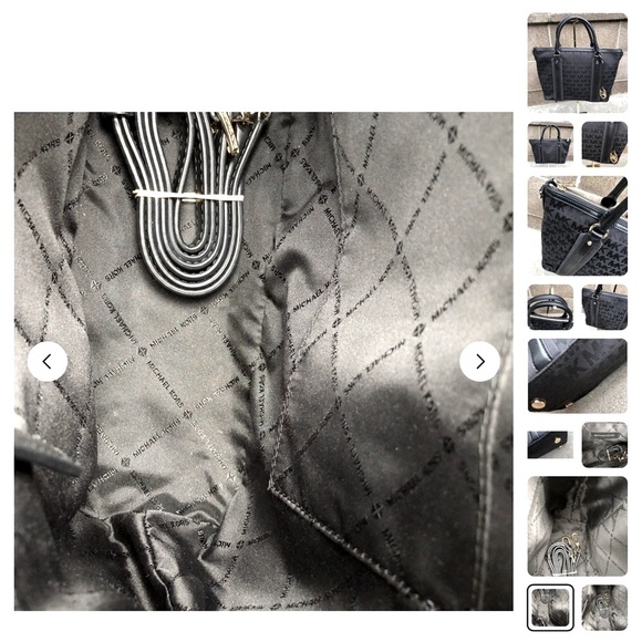 🖤Michael Kors Signature Griffin Jacquard Satchel Crossbody Newer Handbag - Picture 13 of 15